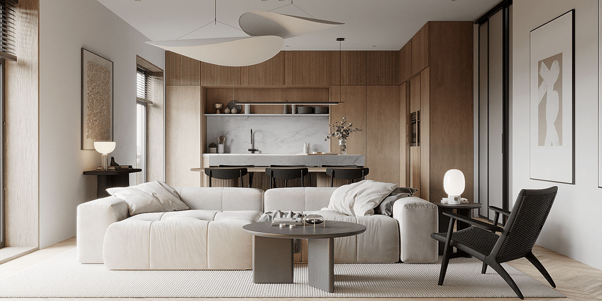 Interior virtual staging example